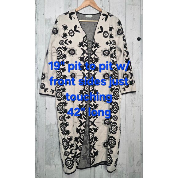 Essitam Lili Magnifique Long Jacquard Tapestry Viscose Blend Cardigan Sz. S - Picture 4 of 8